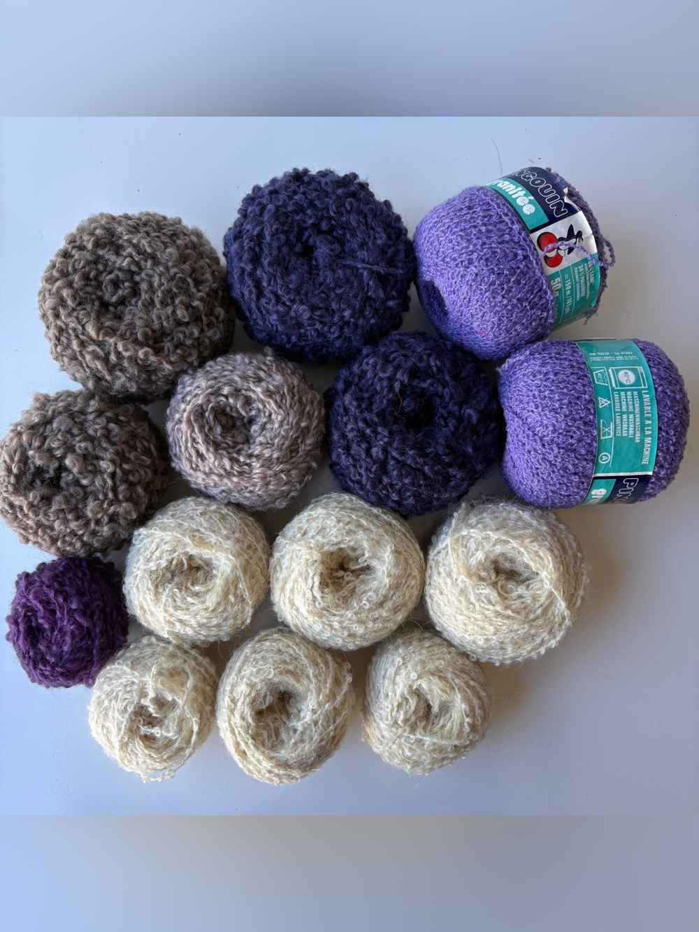 READ! Boucle Wool Yarn Multicolour Knitting Crochet 558gr